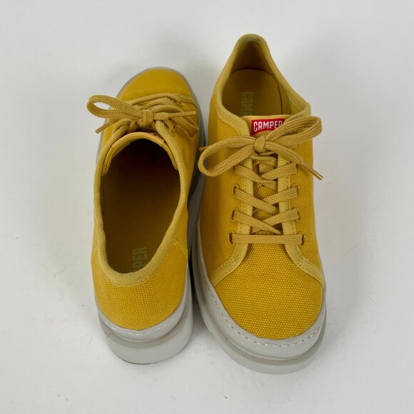 Camper Brutus Yellow Canvas Lace-Up Sneakers, Size 9 - Picture 7 of 12